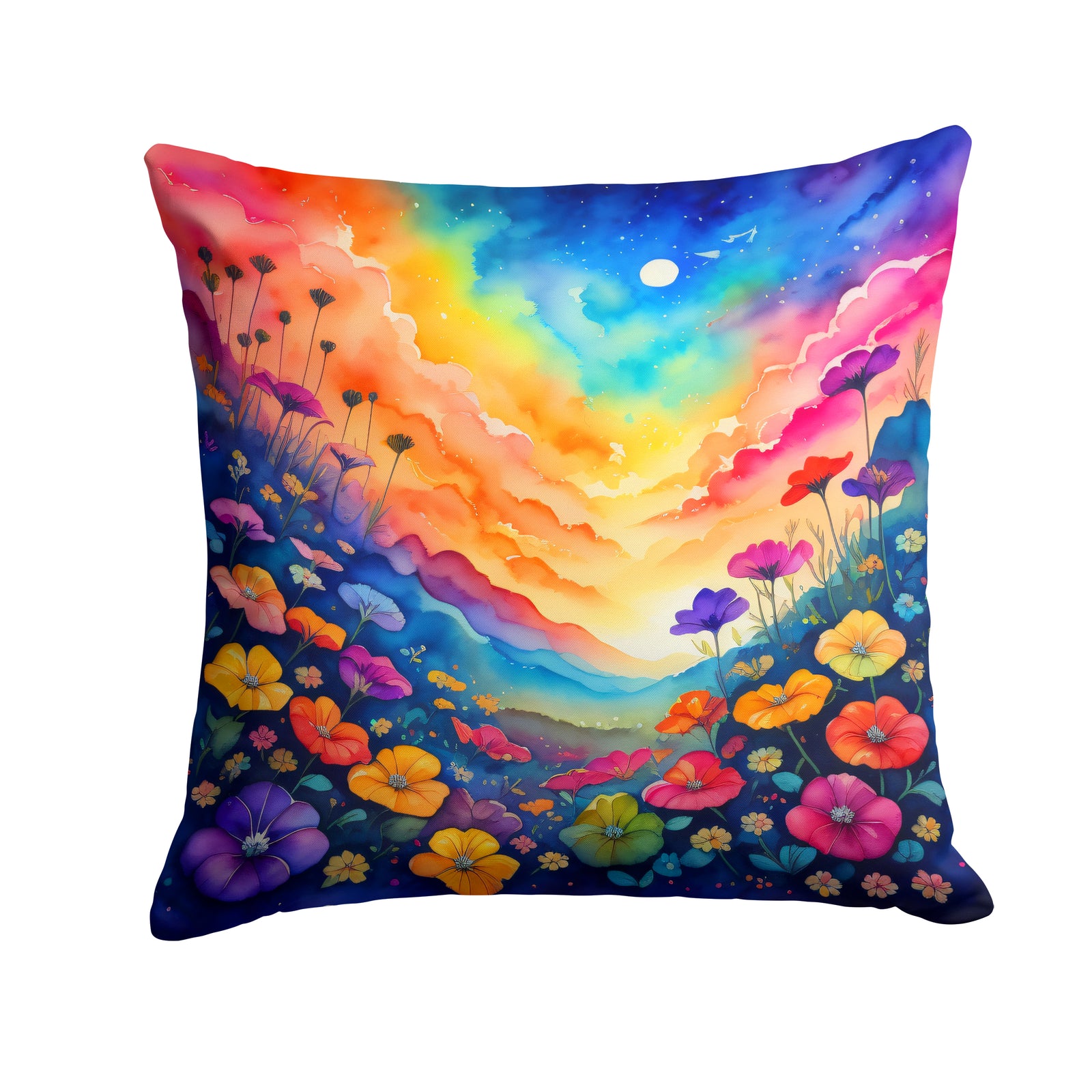 Caroline's Treasures Colorful Petunias Fabric Decorative Pillow