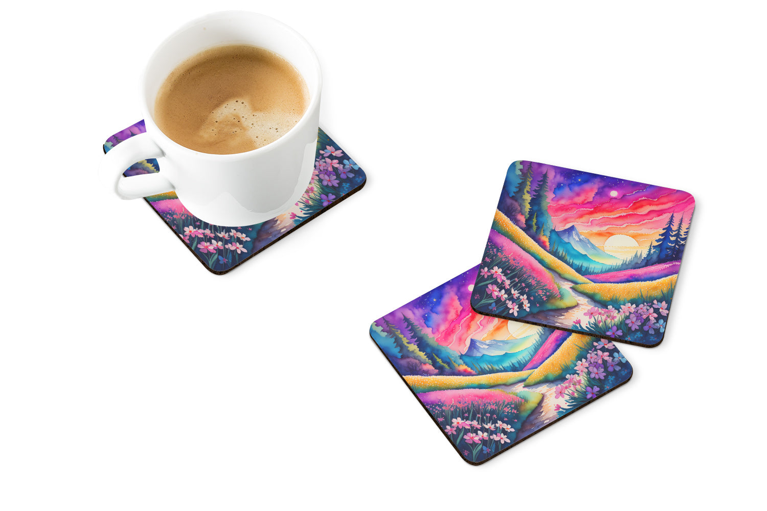 Buy this Colorful Phlox Foam Coaster Set of 4