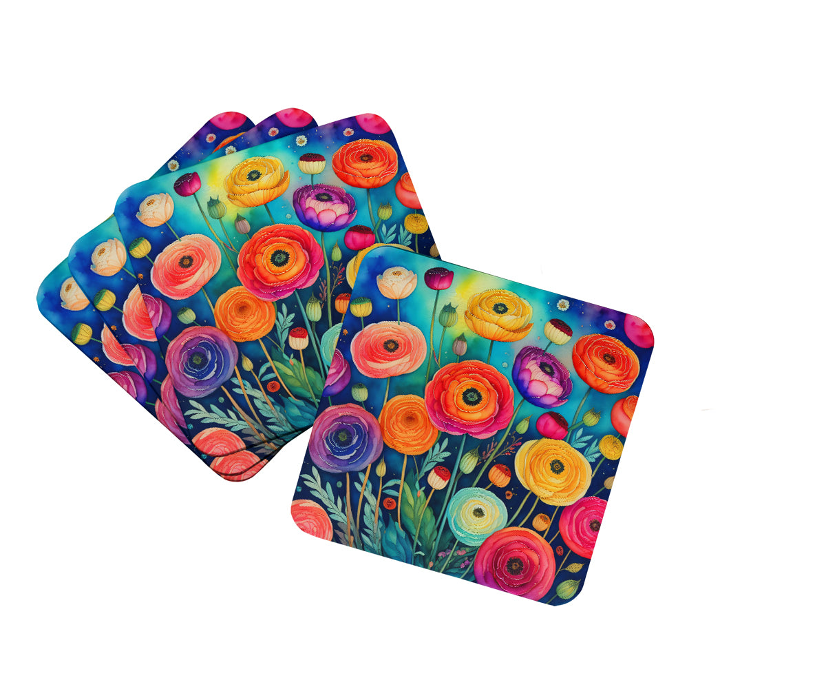 Buy this Colorful Ranunculus Foam Coaster Set of 4
