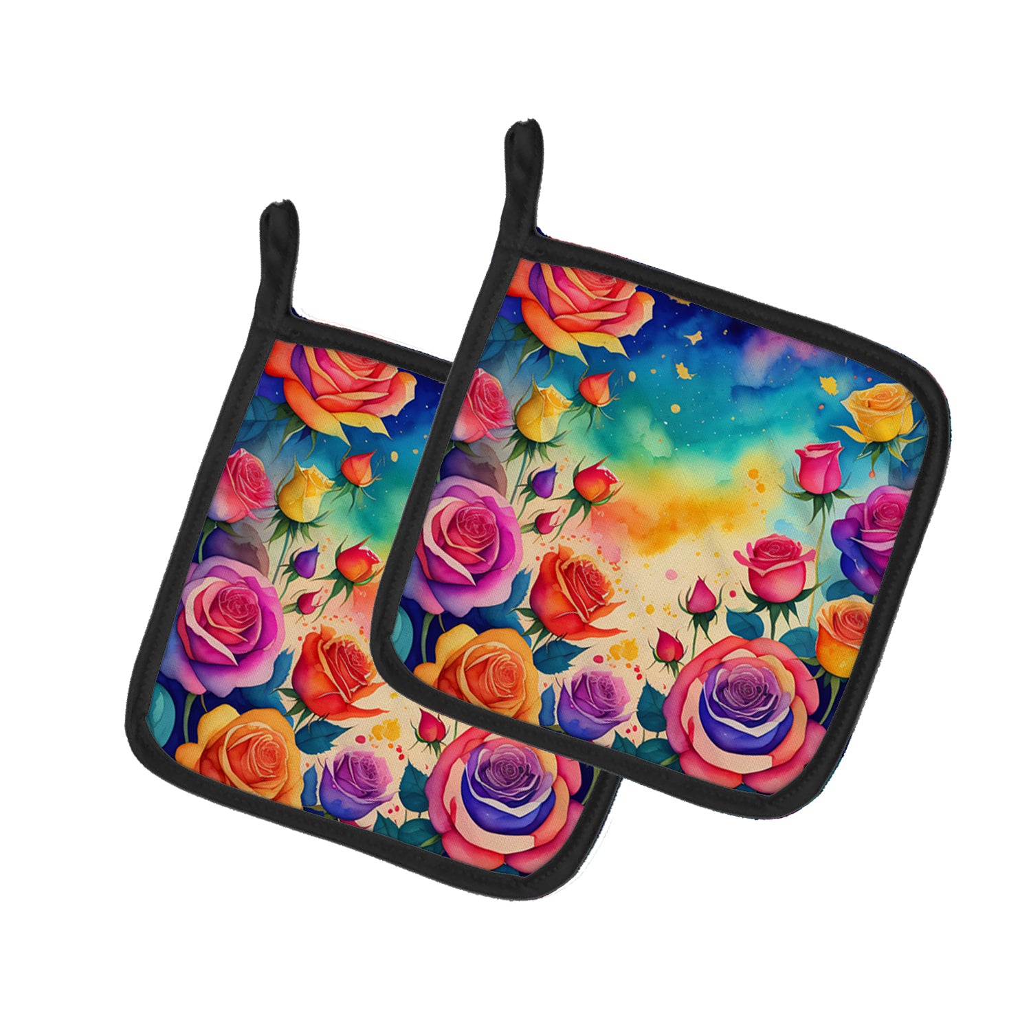 Buy this Colorful Roses Pair of Pot Holders