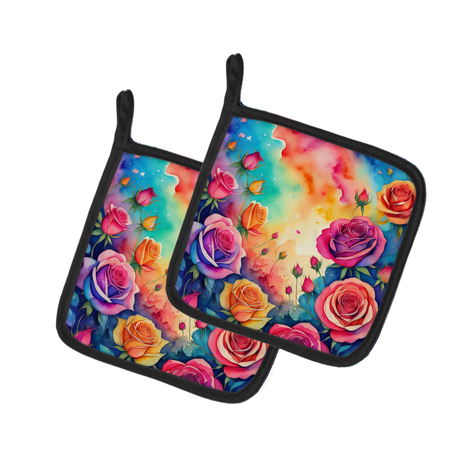 Buy this Colorful Roses Pair of Pot Holders