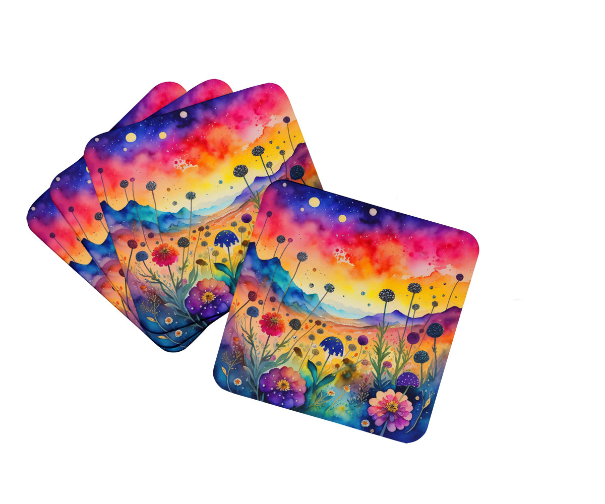 Buy this Colorful Scabiosa Foam Coaster Set of 4