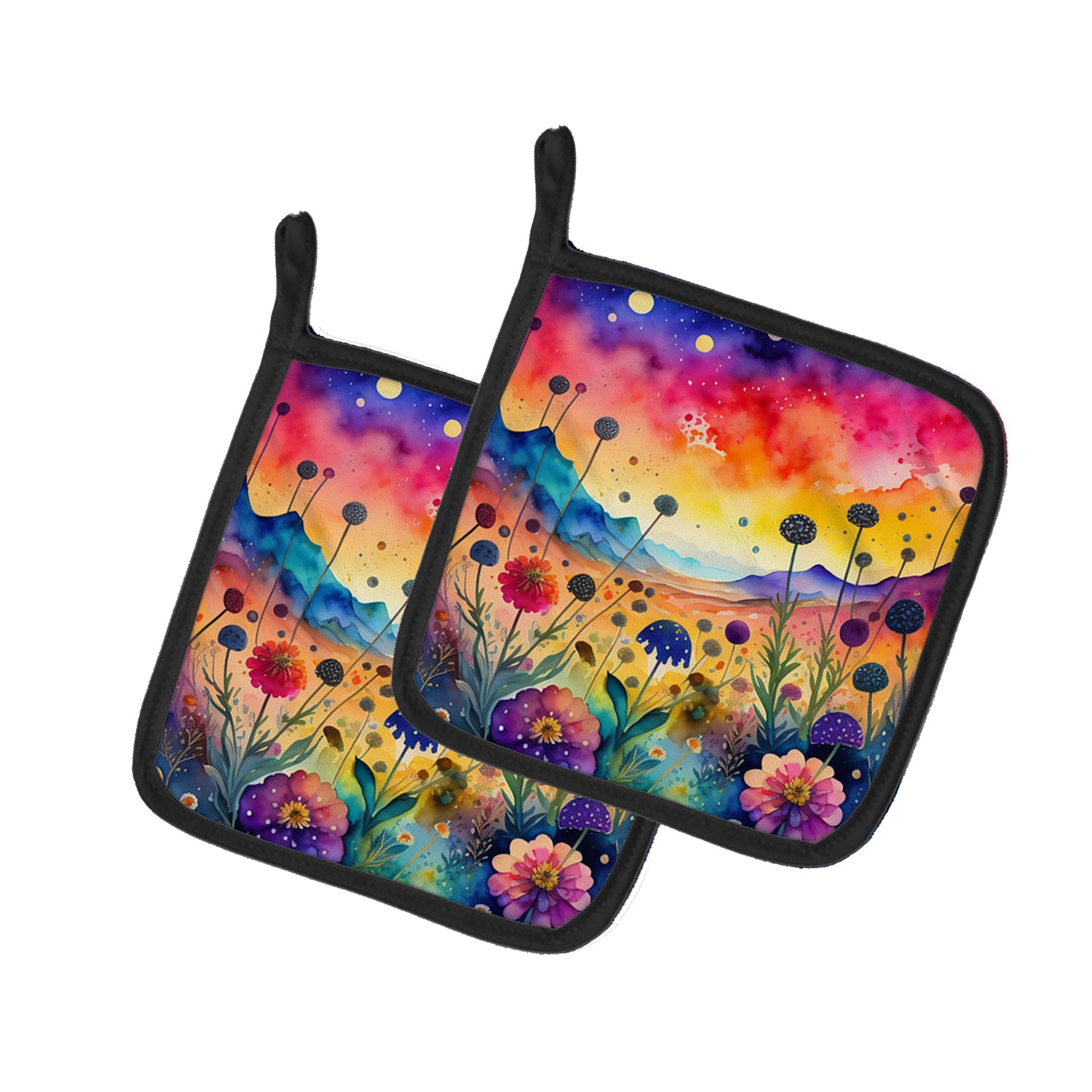 Buy this Colorful Scabiosa Pair of Pot Holders