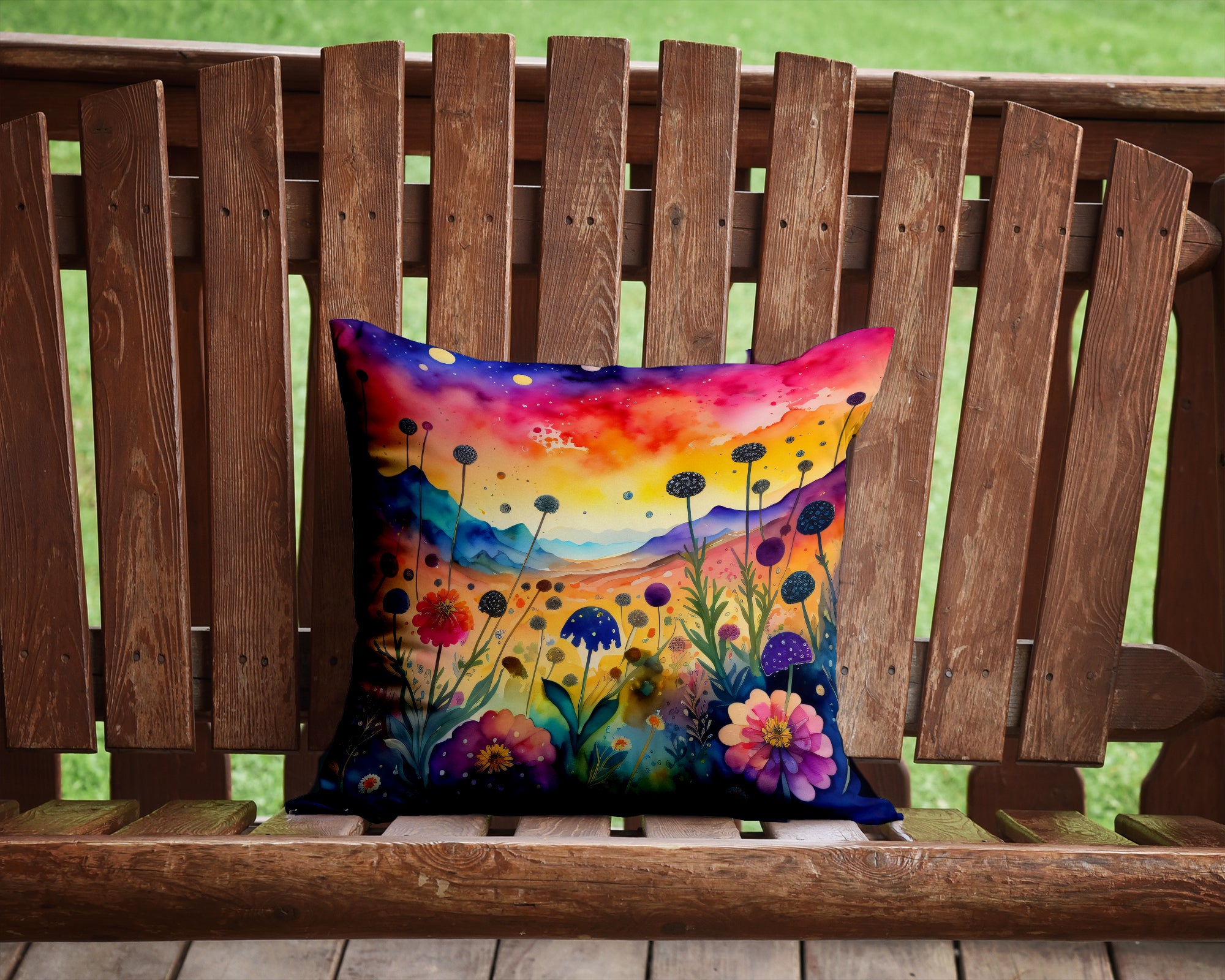 Colorful Scabiosa Fabric Decorative Pillow