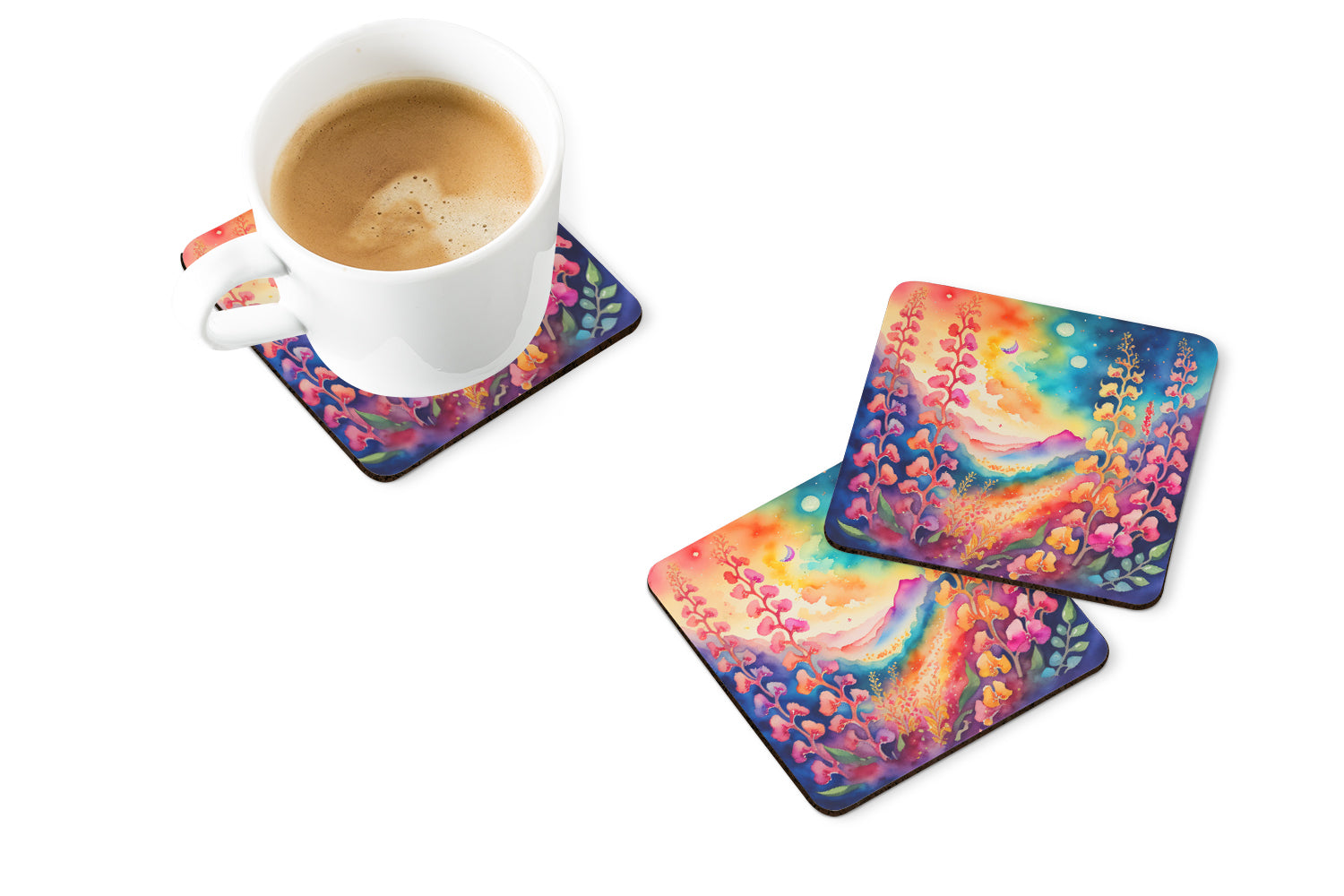Buy this Colorful Snapdragon Foam Coaster Set of 4