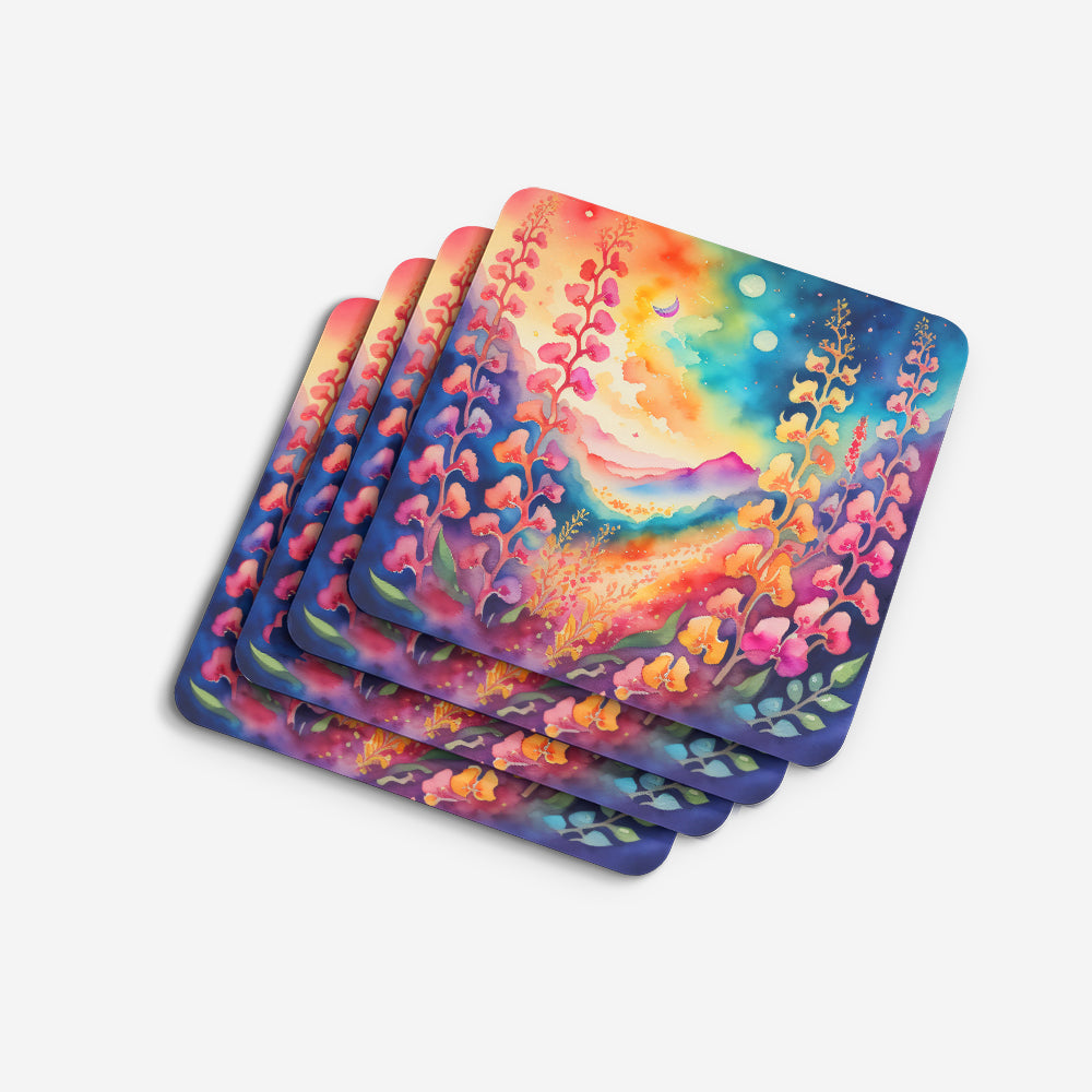 Colorful Snapdragon Foam Coaster Set of 4