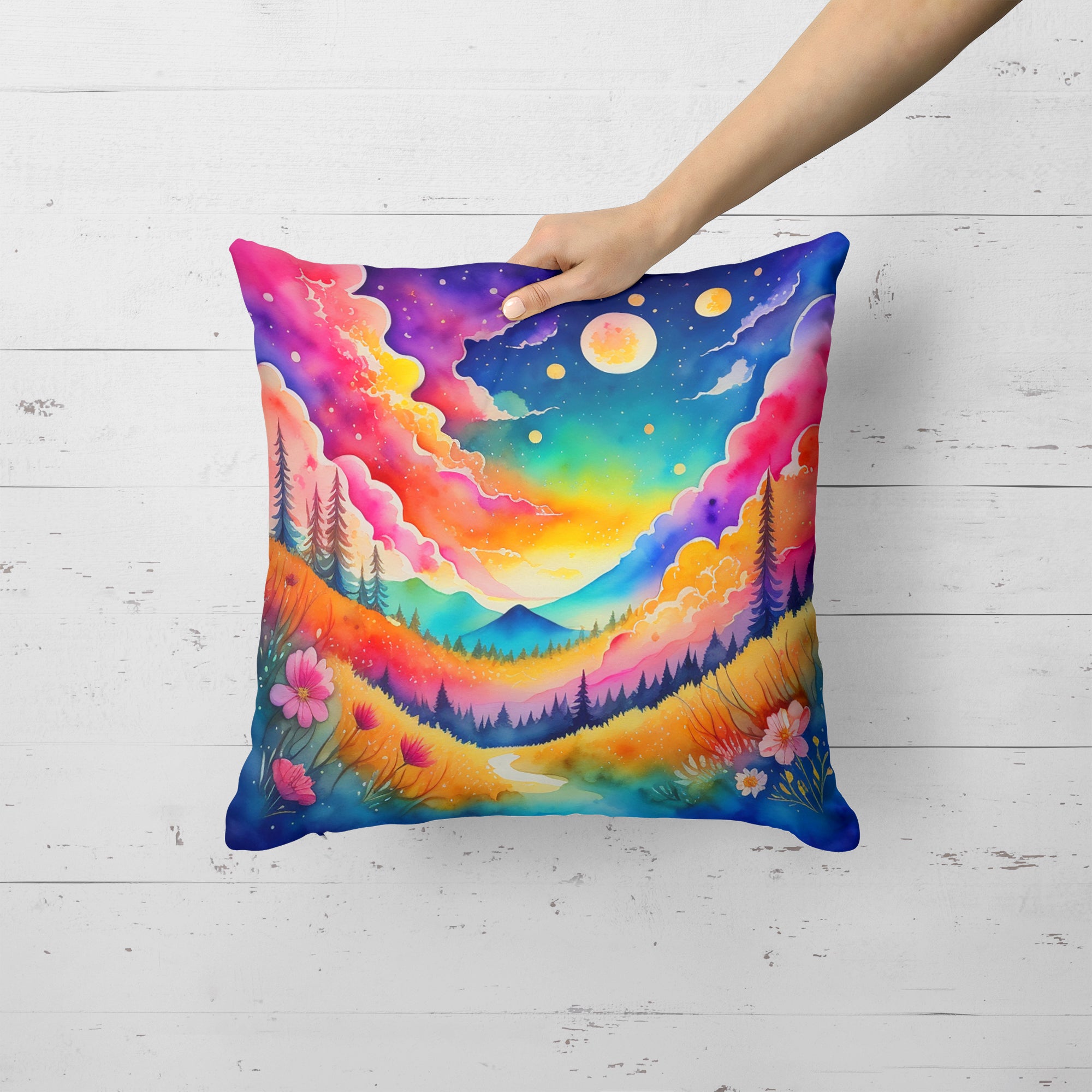 Colorful Stock, or gillyflower Fabric Decorative Pillow