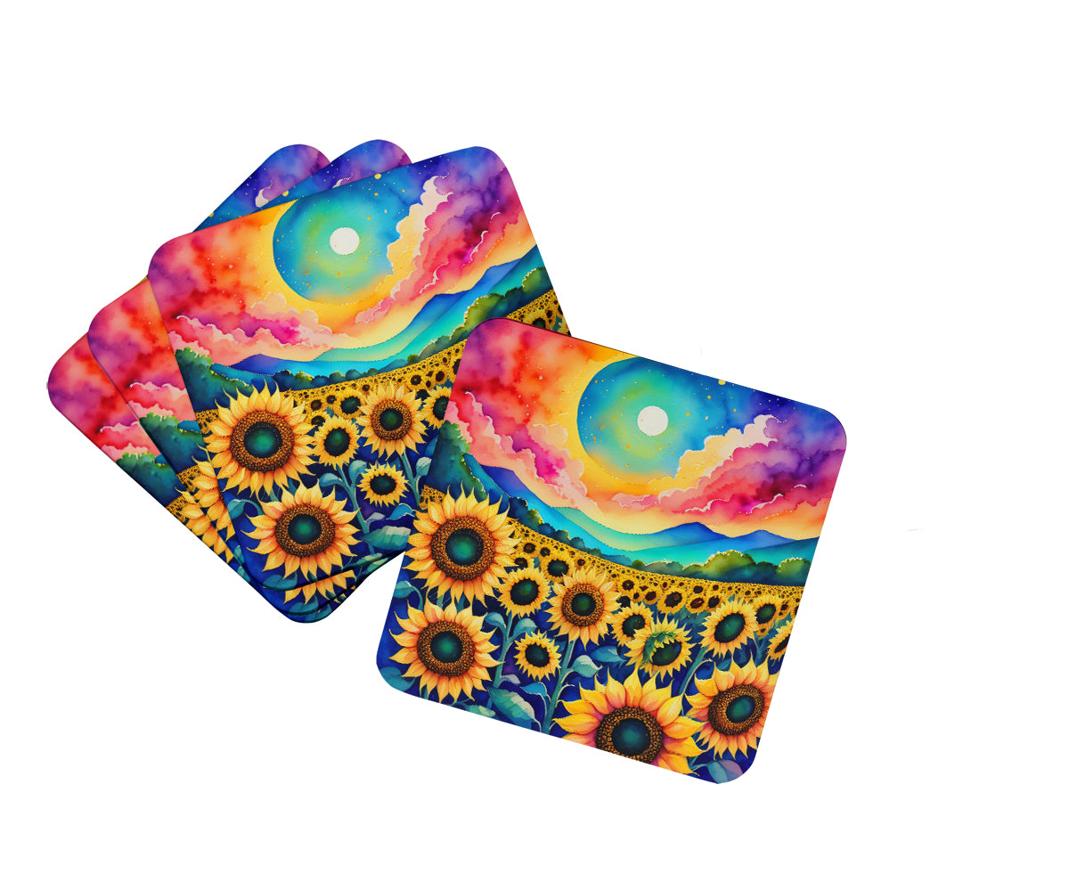 Buy this Colorful Sunflowers Foam Coaster Set of 4