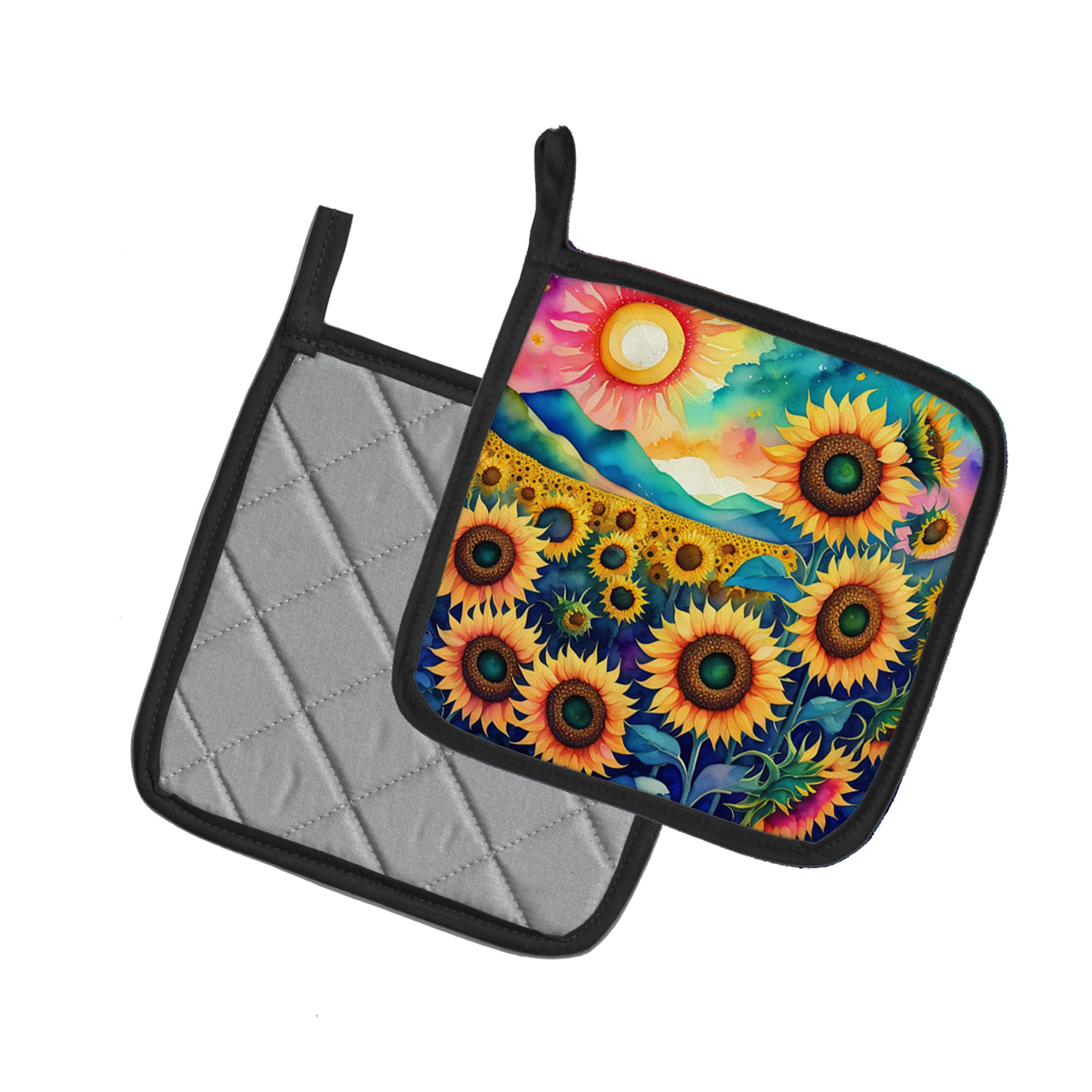 Colorful Sunflowers Pair of Pot Holders