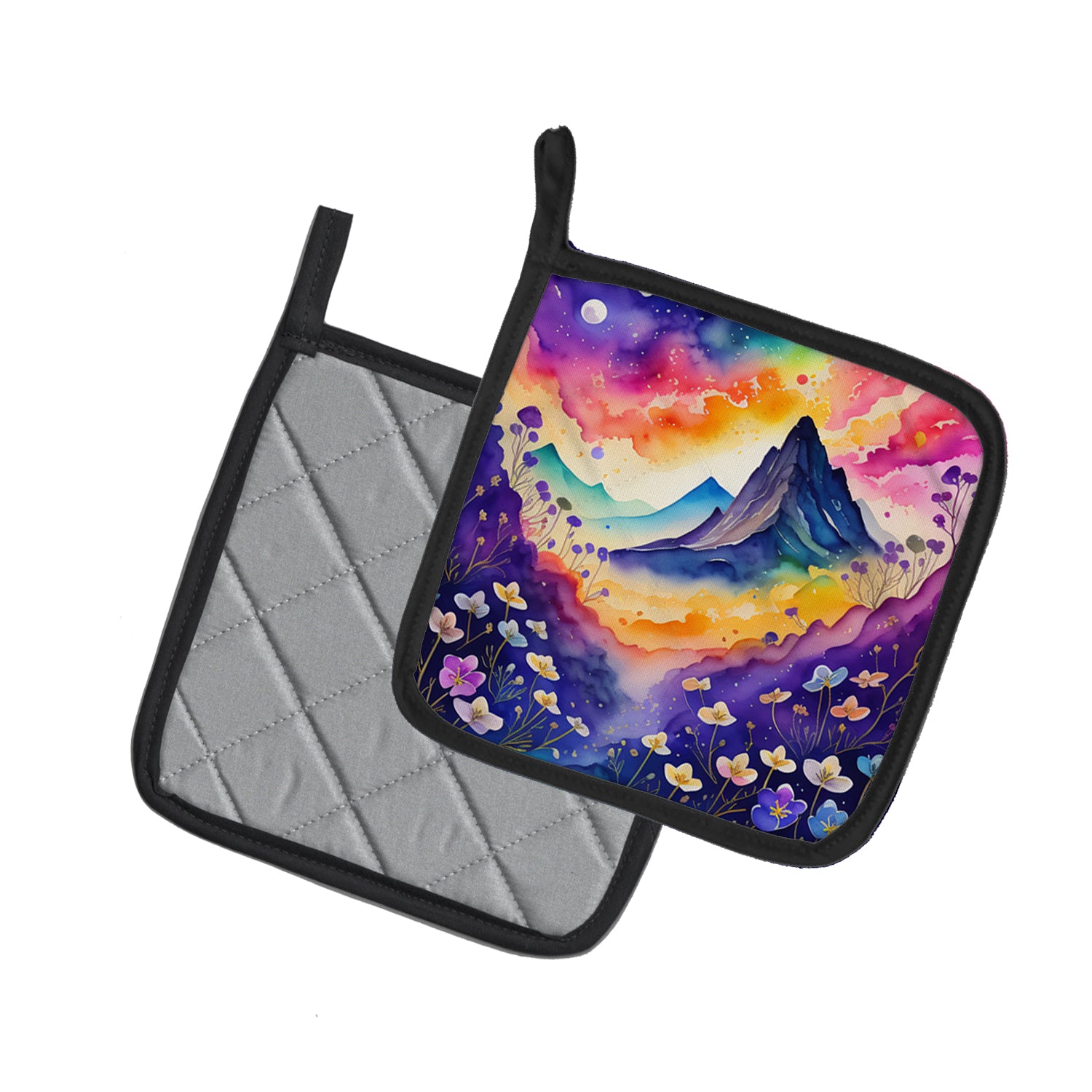 Caroline's Treasures Colorful Violets Pot Holders - Set of 2 Decorative Kitchen Helpers | Made in the USA