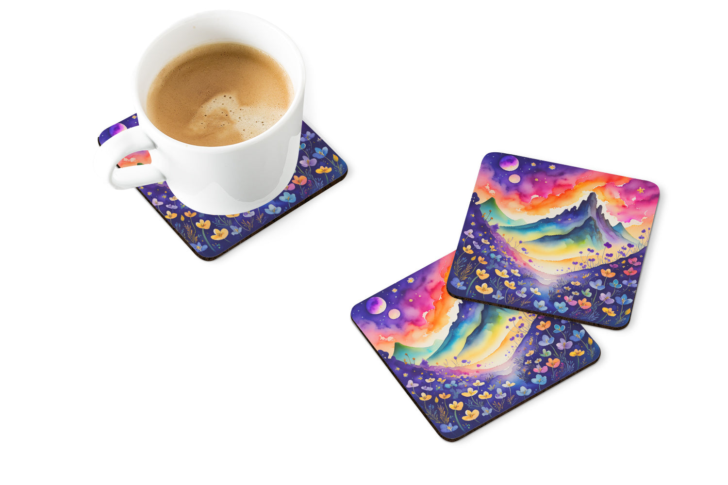 Buy this Colorful Violets Foam Coaster Set of 4