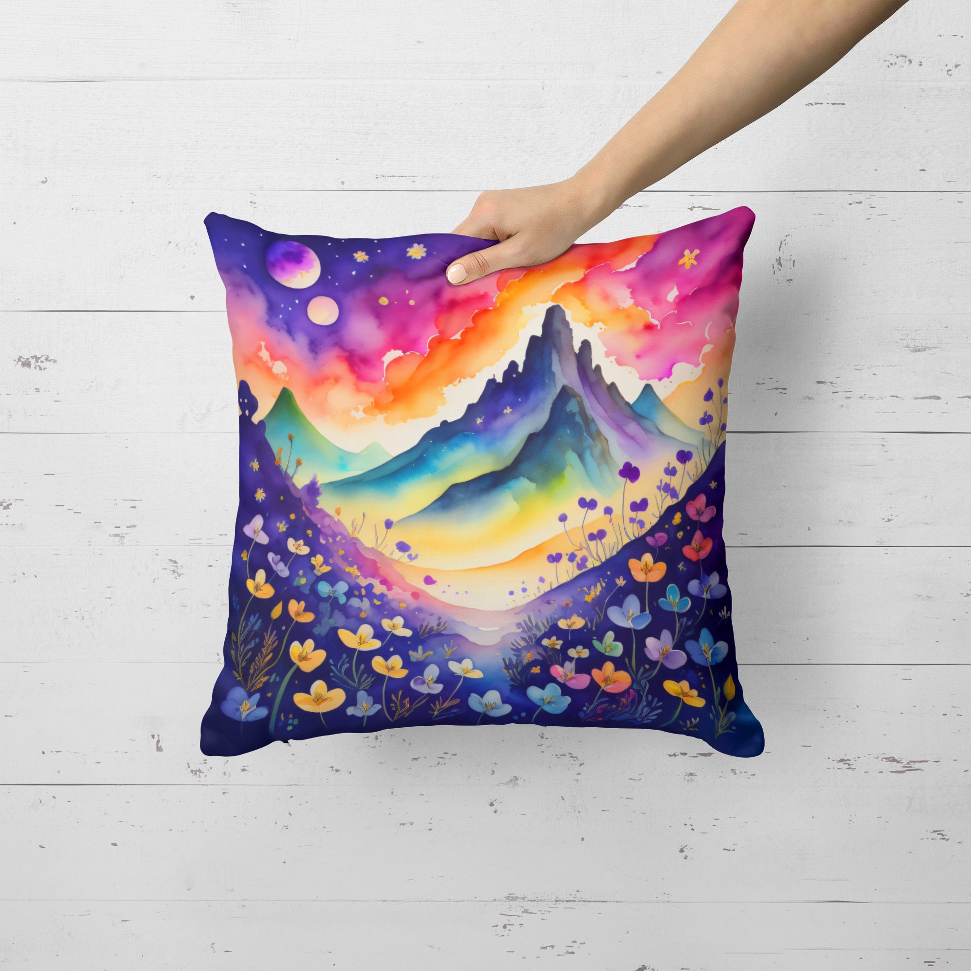 Colorful Violets Fabric Decorative Pillow