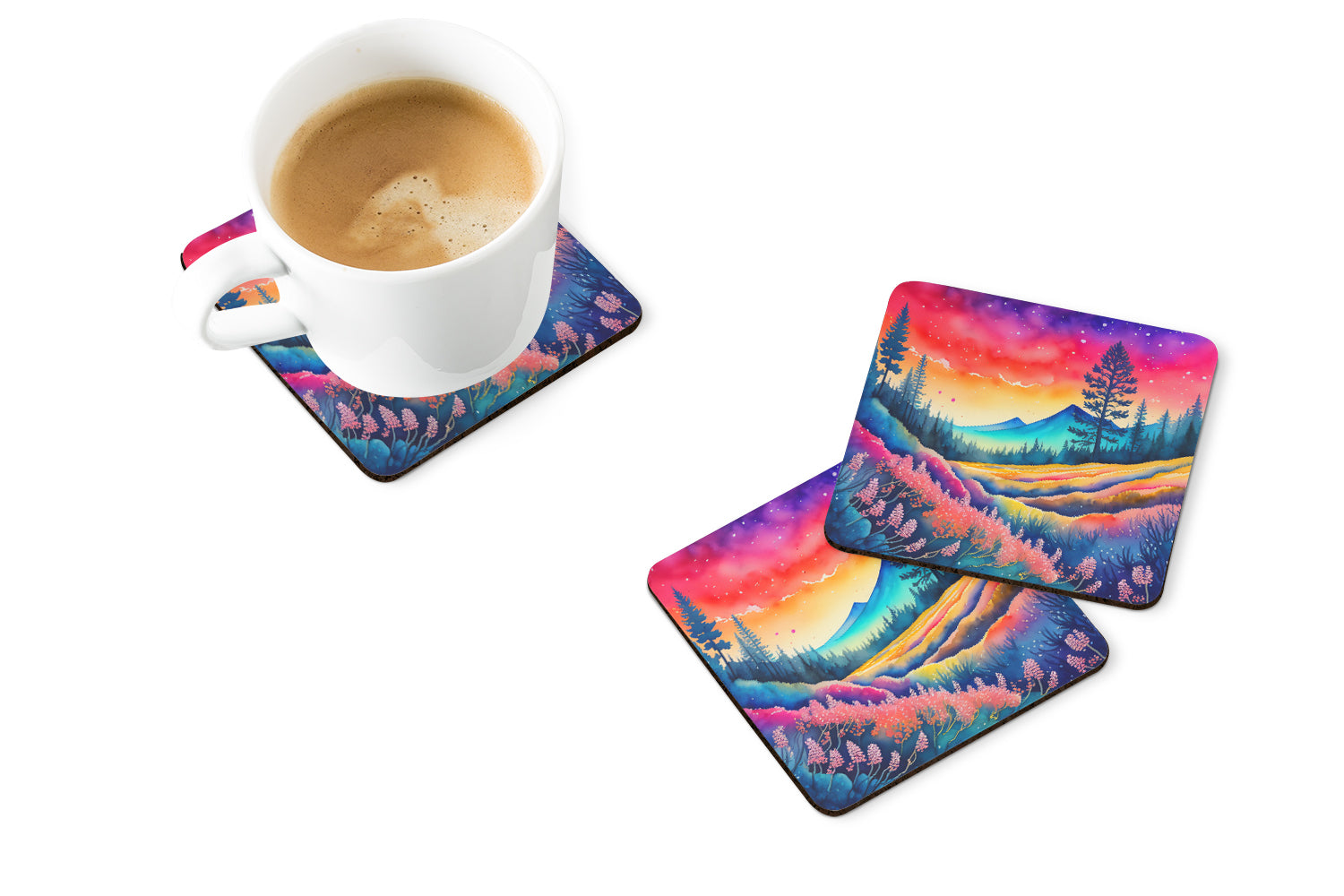 Buy this Colorful Yarrow Foam Coaster Set of 4