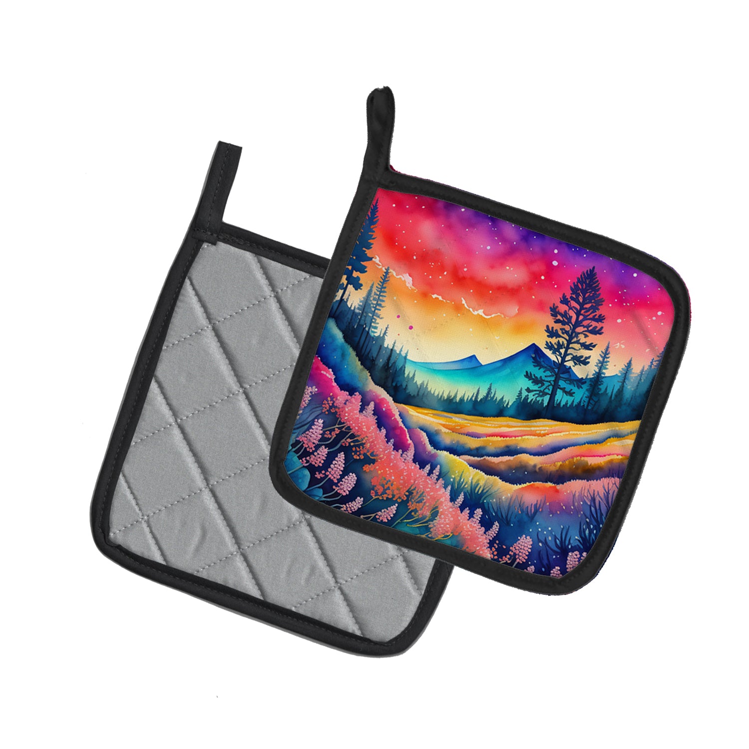 Caroline's Treasures Colorful Yarrow Pot Holders - Set of 2 Decorative Kitchen Helpers | Made in the USA