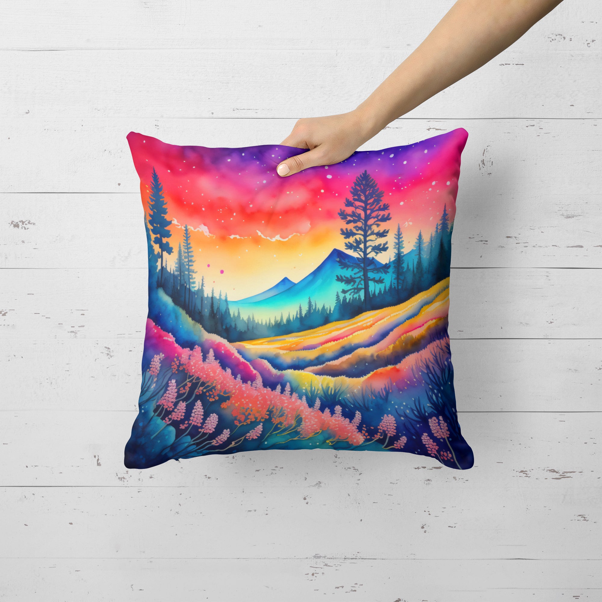 Colorful Yarrow Fabric Decorative Pillow