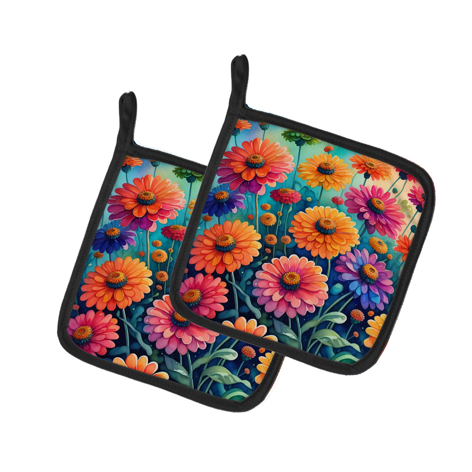 Buy this Colorful Zinnias Pair of Pot Holders