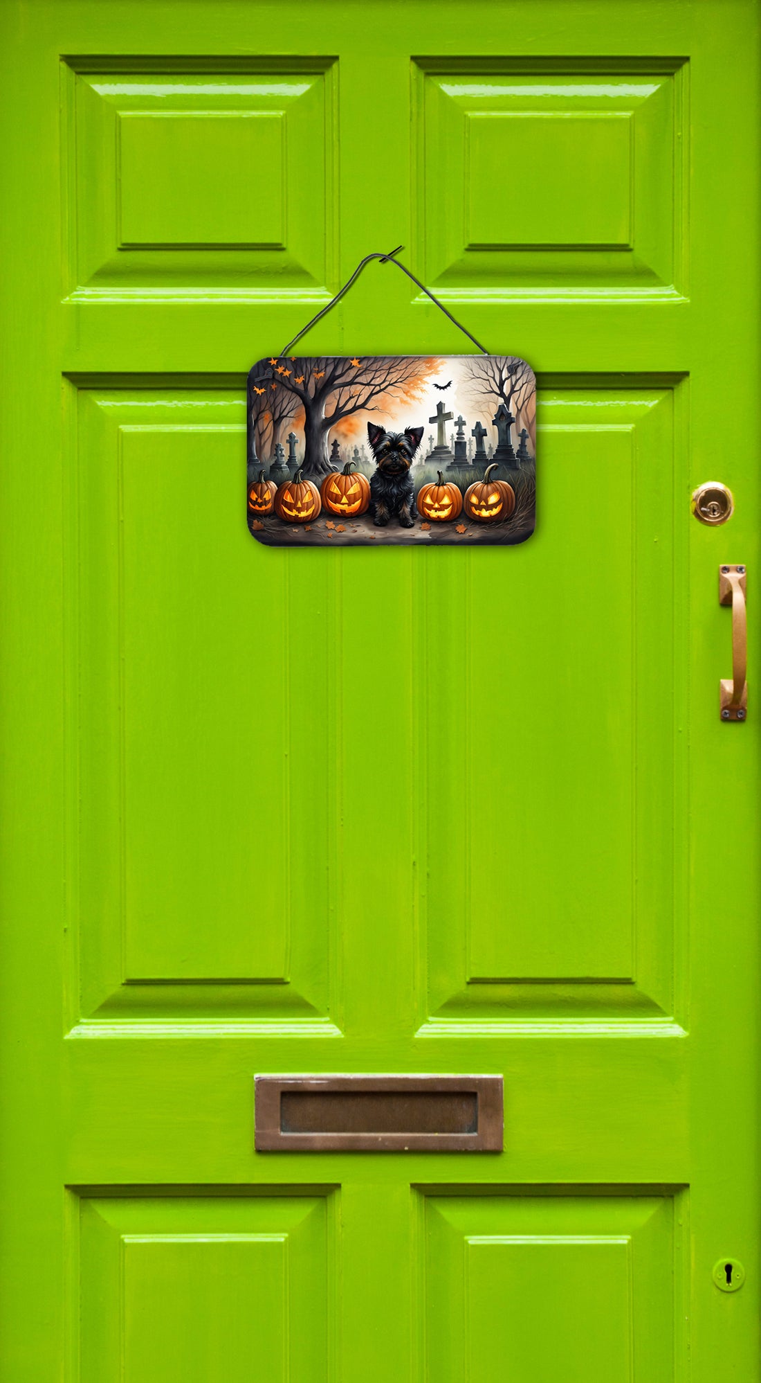 Affenpinscher Spooky Halloween Wall or Door Hanging Prints