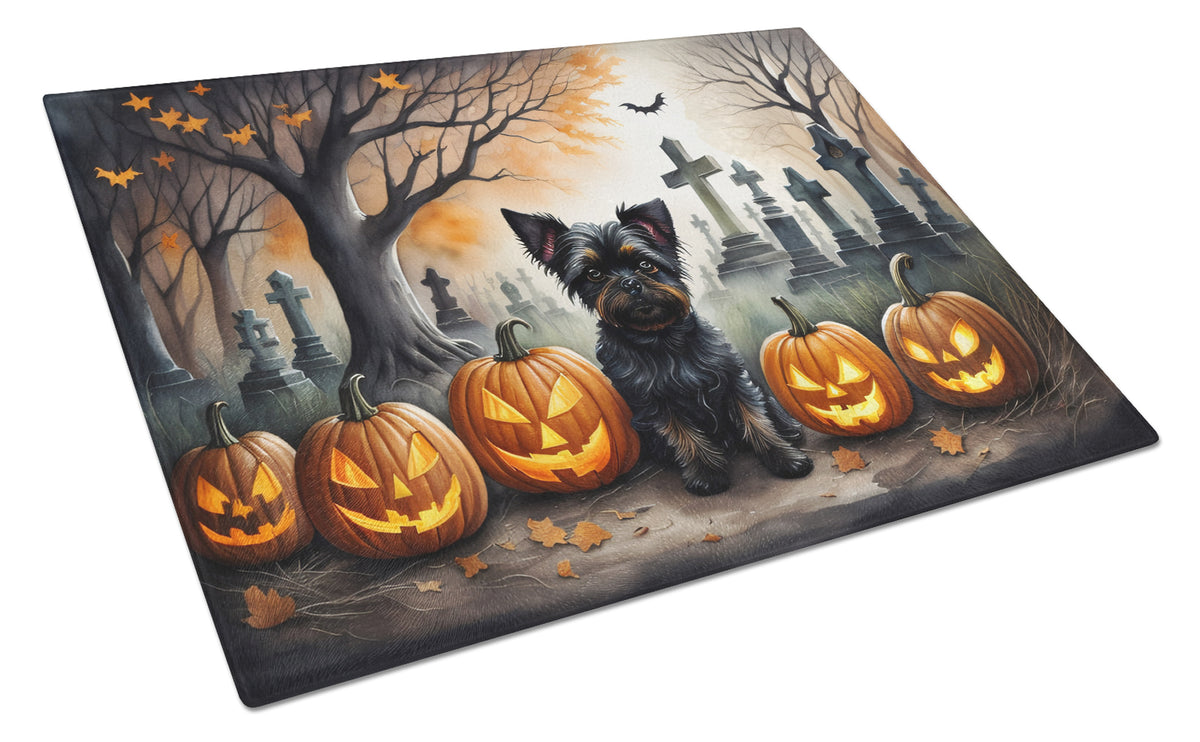 Buy this Affenpinscher Spooky Halloween Glass Cutting Board Large