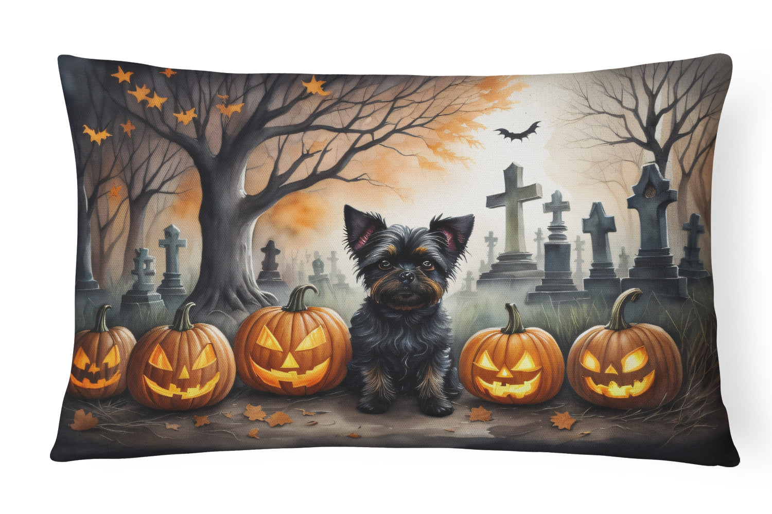 Buy this Affenpinscher Spooky Halloween Fabric Decorative Pillow