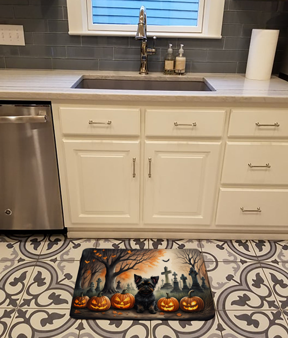 Affenpinscher Spooky Halloween Memory Foam Kitchen Mat