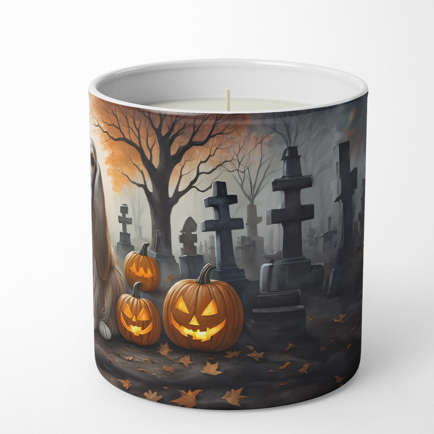 Afghan Hound Spooky Halloween Decorative Soy Candle