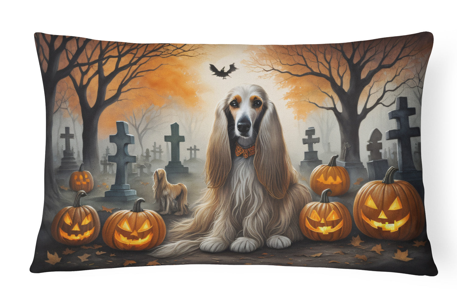 Buy this Afghan Hound Spooky Halloween Fabric Decorative Pillow