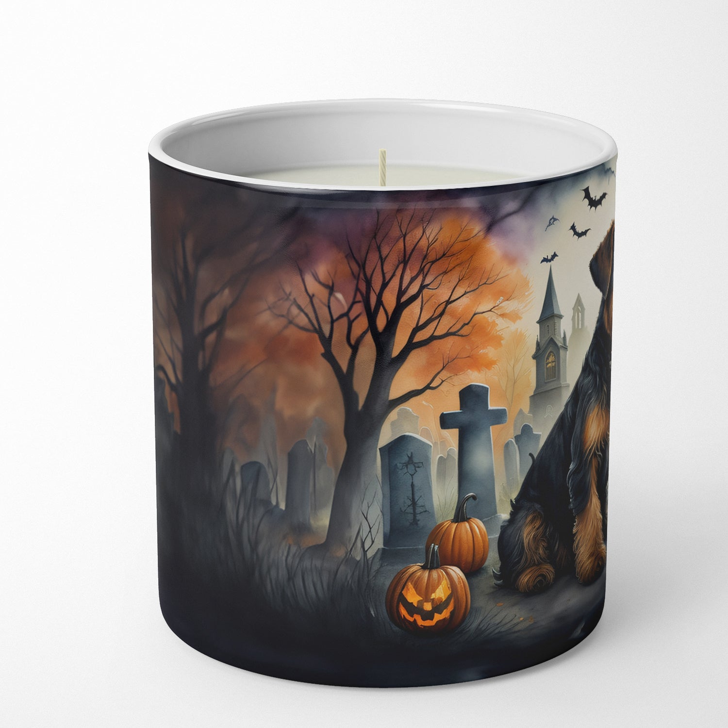 Airedale Terrier Spooky Halloween Decorative Soy Candle