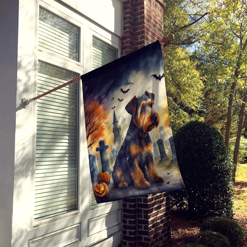 Airedale Terrier Spooky Halloween House Flag