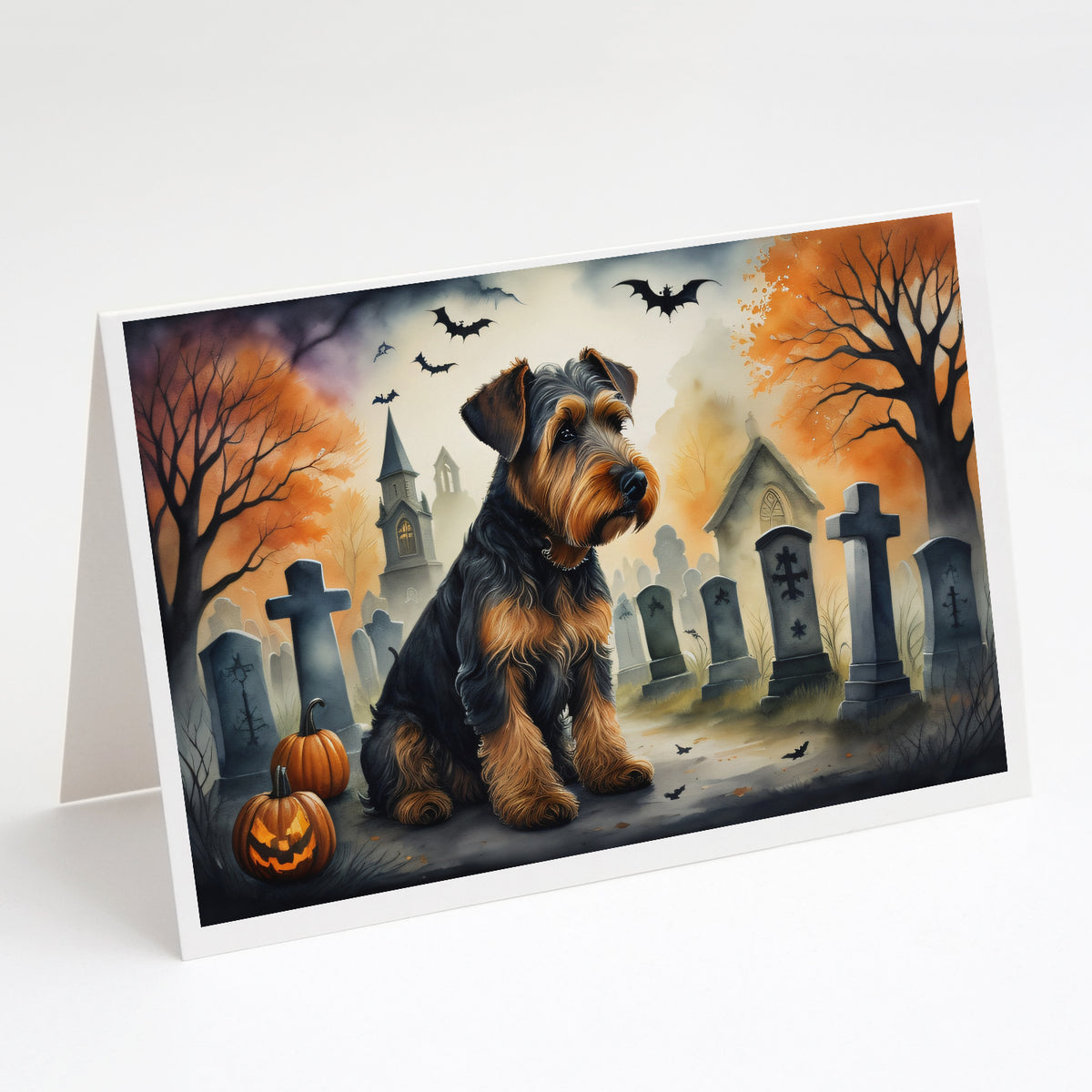 Buy this Airedale Terrier Spooky Halloween Greeting Cards and Envelopes Pack of 8