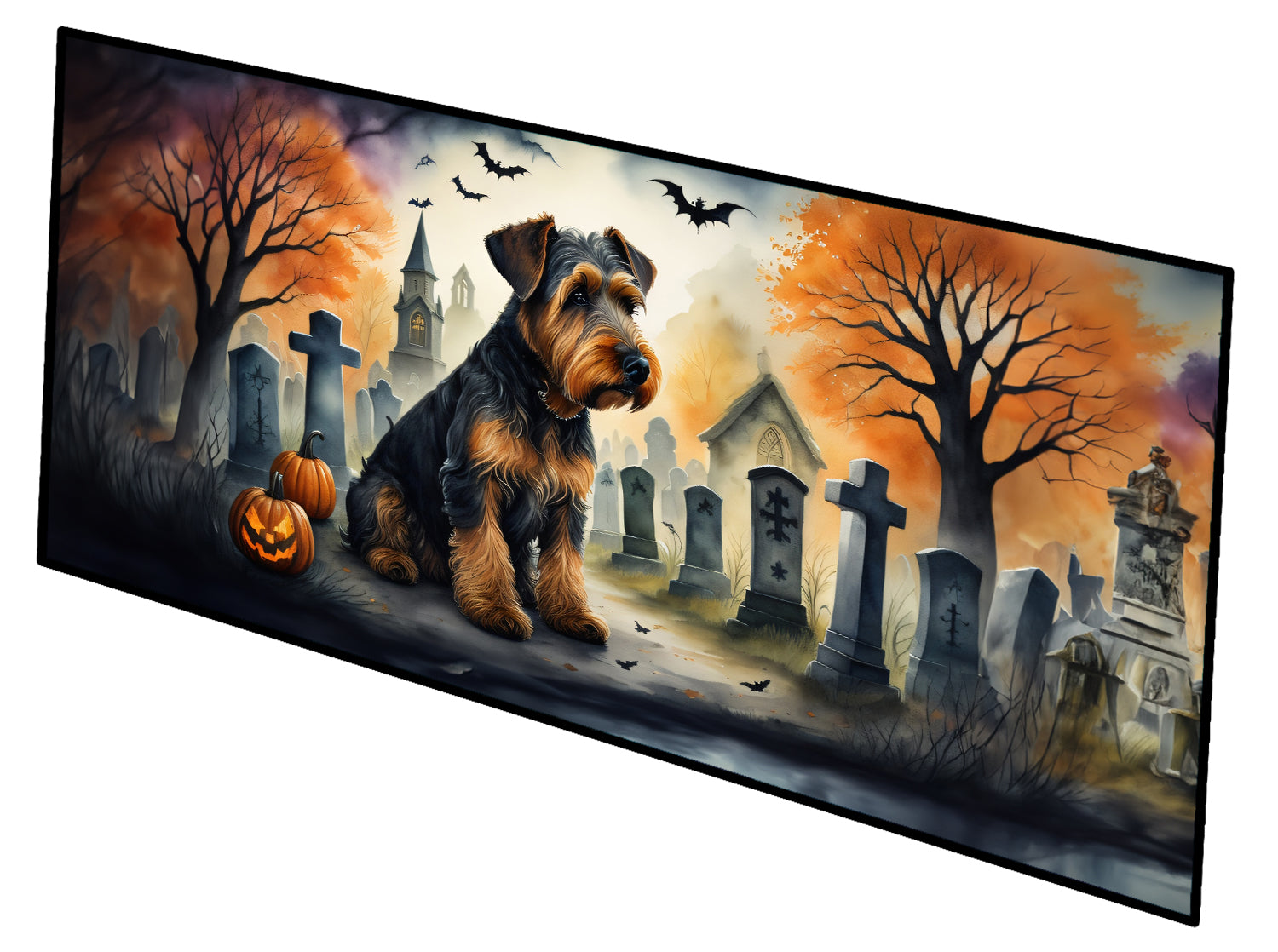 Buy this Airedale Terrier Spooky Halloween Runner Mat 28x58
