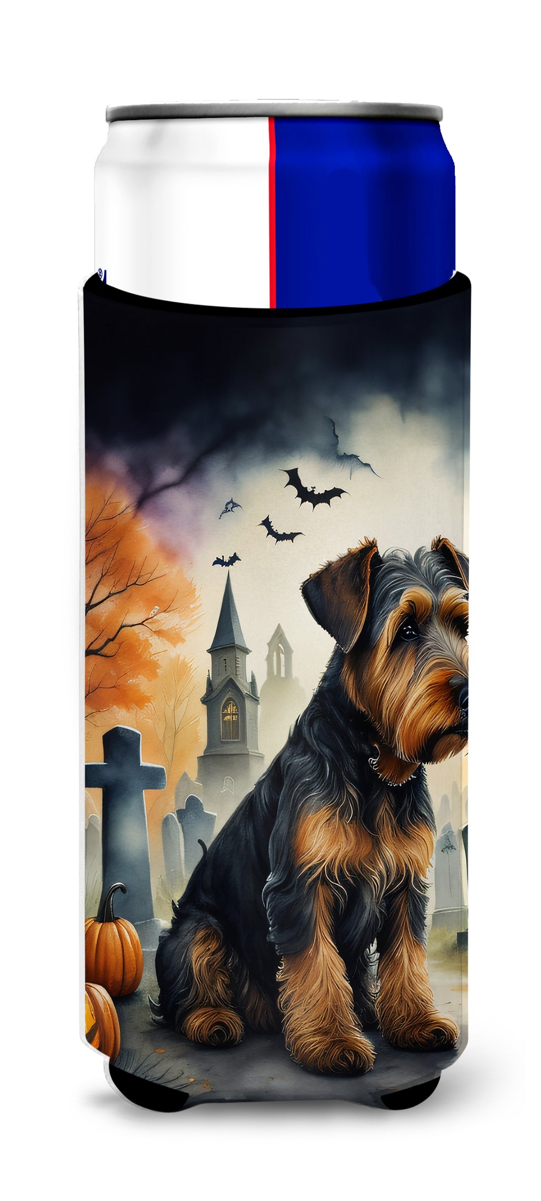 Buy this Airedale Terrier Spooky Halloween Hugger for Ultra Slim Cans