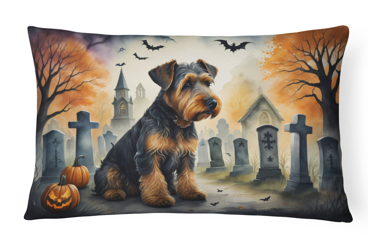 Buy this Airedale Terrier Spooky Halloween Fabric Decorative Pillow