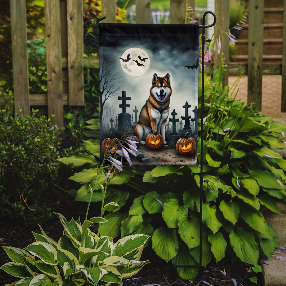Akita Spooky Halloween Garden Flag