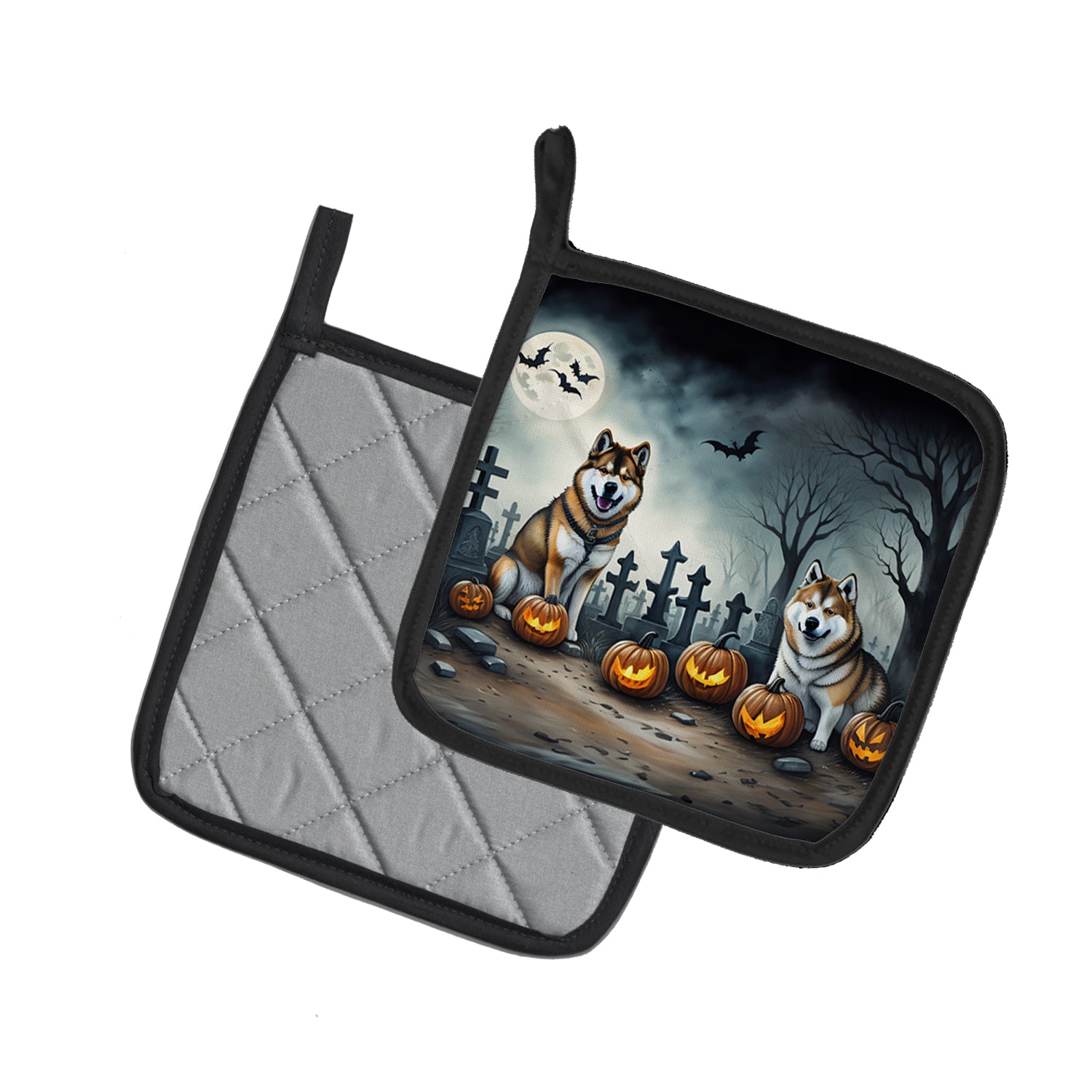 Buy this Akita Spooky Halloween Pair of Pot Holders