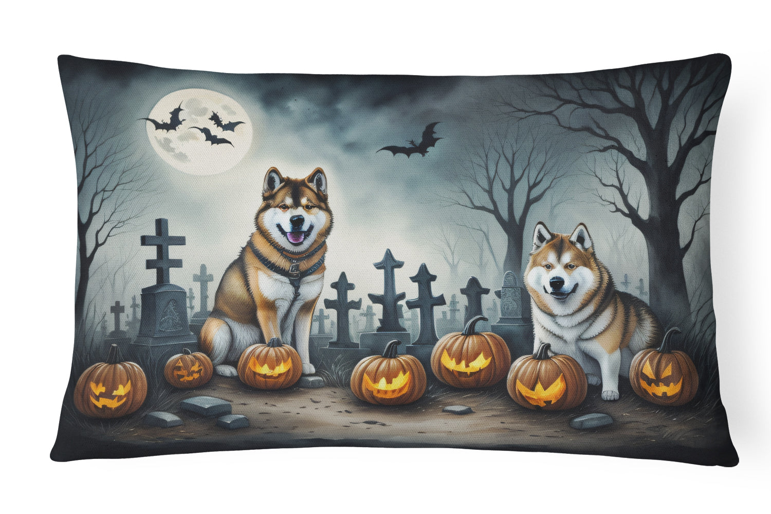 Buy this Akita Spooky Halloween Fabric Decorative Pillow