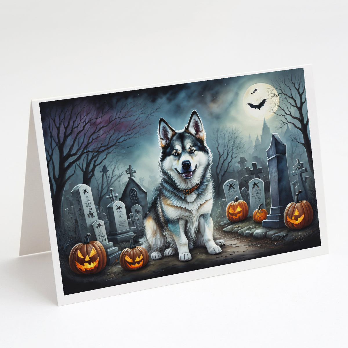 Buy this Alaskan Malamute Spooky Halloween Greeting Cards and Envelopes Pack of 8