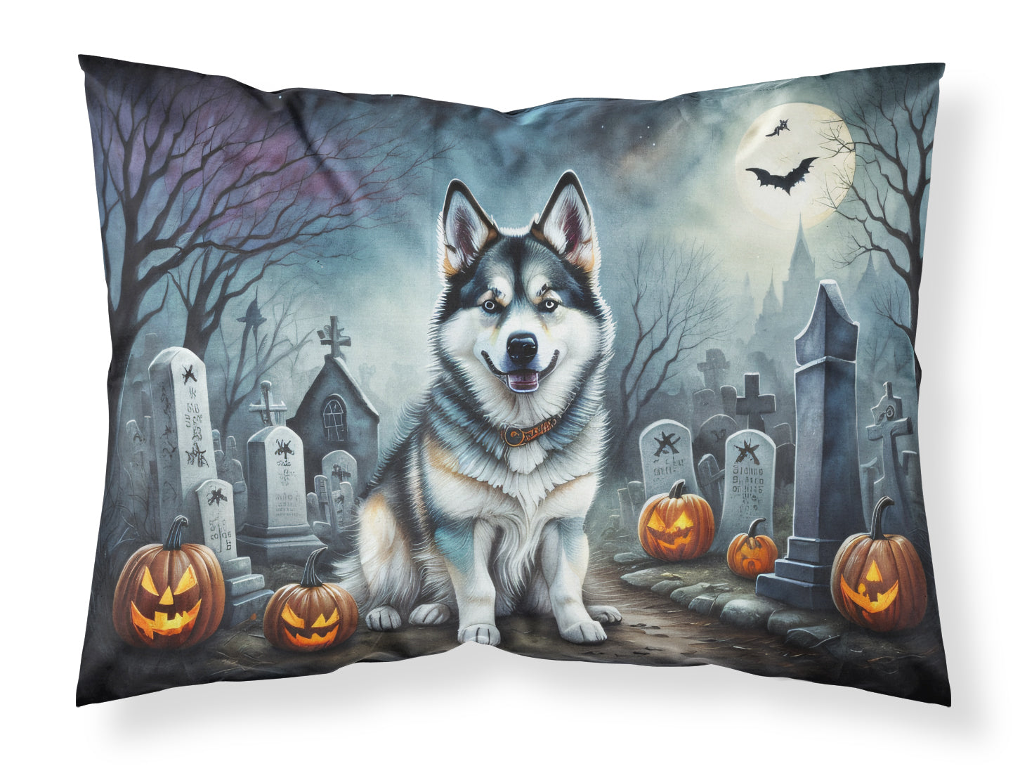 Buy this Alaskan Malamute Spooky Halloween Fabric Standard Pillowcase