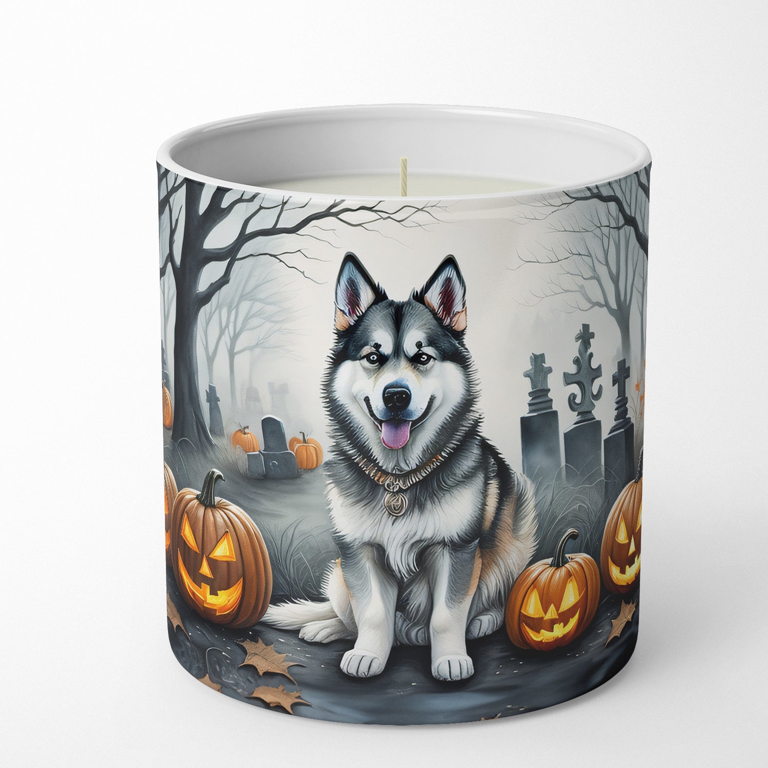 Alaskan Malamute Spooky Halloween Decorative Soy Candle