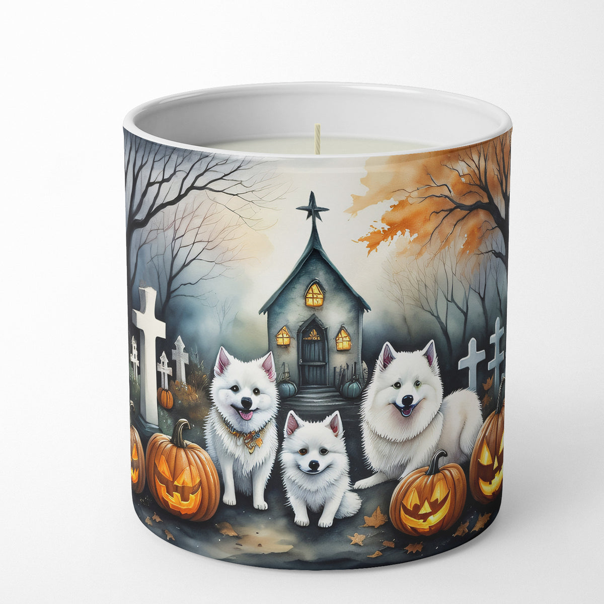Buy this American Eskimo Spooky Halloween Decorative Soy Candle