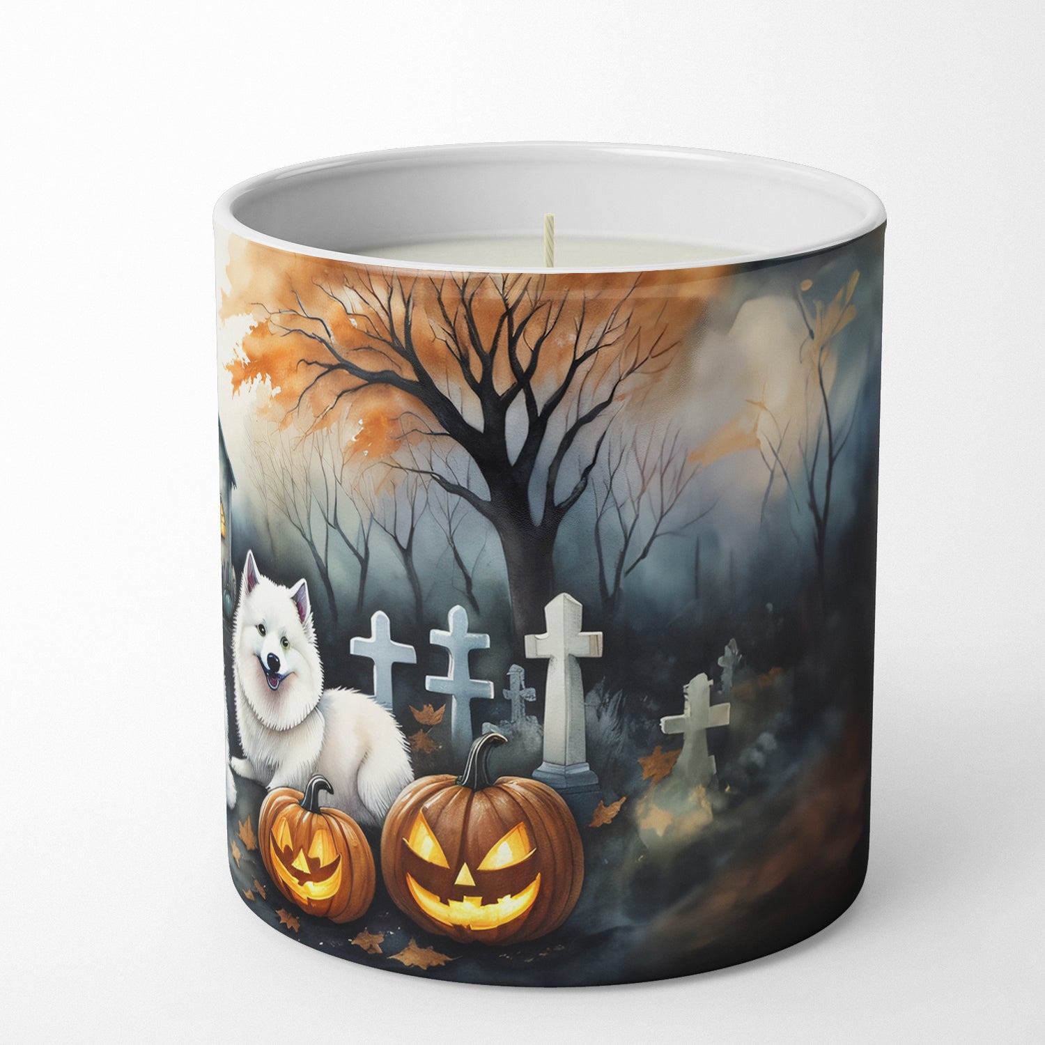 American Eskimo Spooky Halloween Decorative Soy Candle