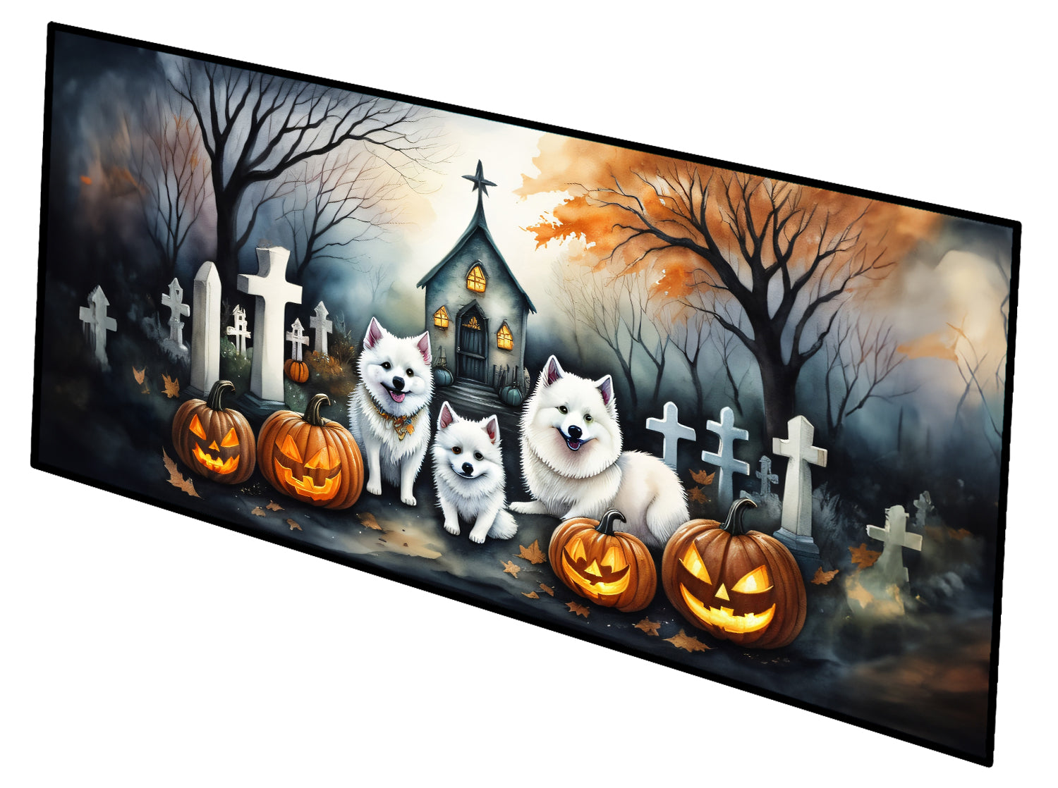 Buy this American Eskimo Spooky Halloween Runner Mat 28x58