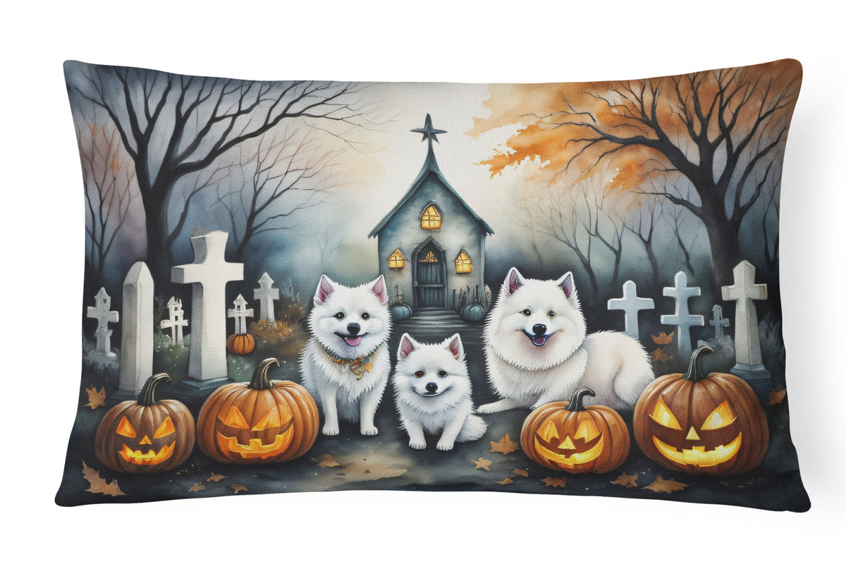 Buy this American Eskimo Spooky Halloween Fabric Decorative Pillow