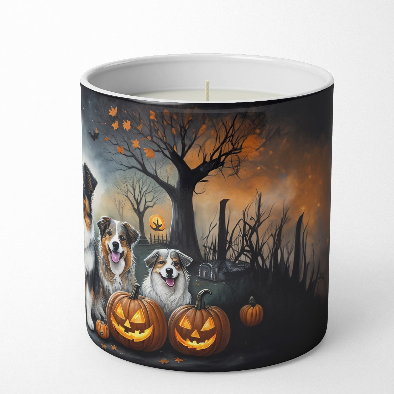 Australian Shepherd Spooky Halloween Decorative Soy Candle