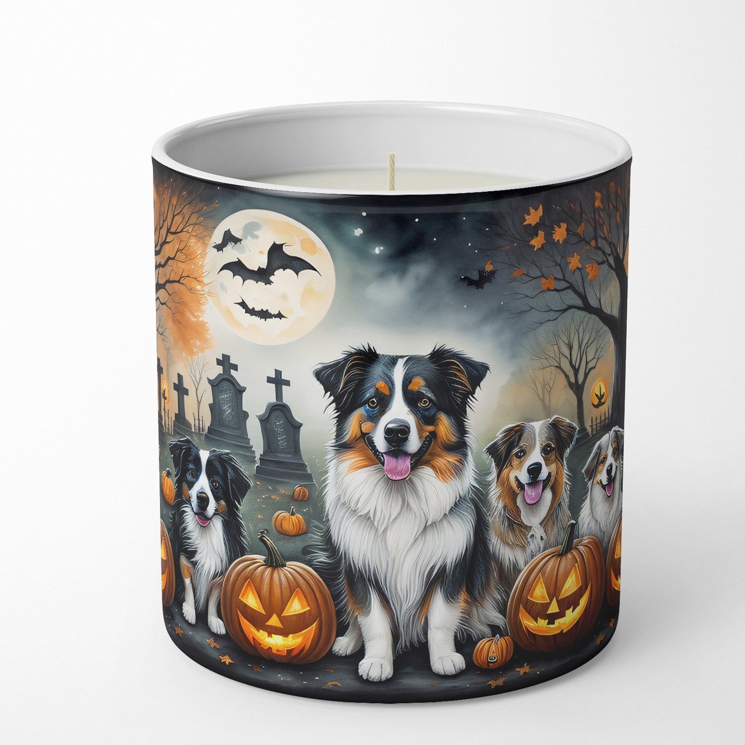 Buy this Australian Shepherd Spooky Halloween Decorative Soy Candle