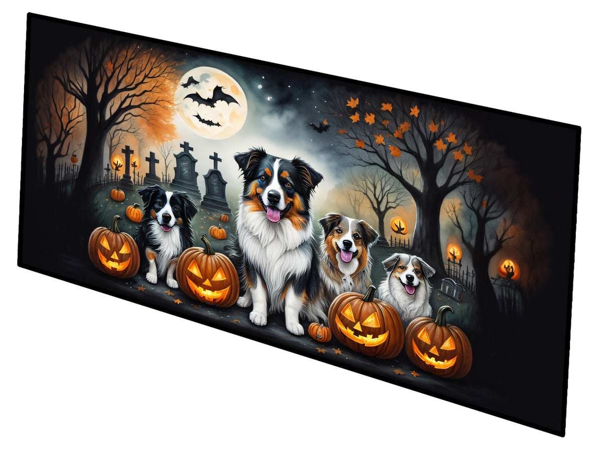 Buy this Australian Shepherd Spooky Halloween Runner Mat 28x58