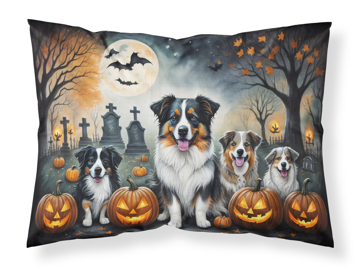 Buy this Australian Shepherd Spooky Halloween Fabric Standard Pillowcase