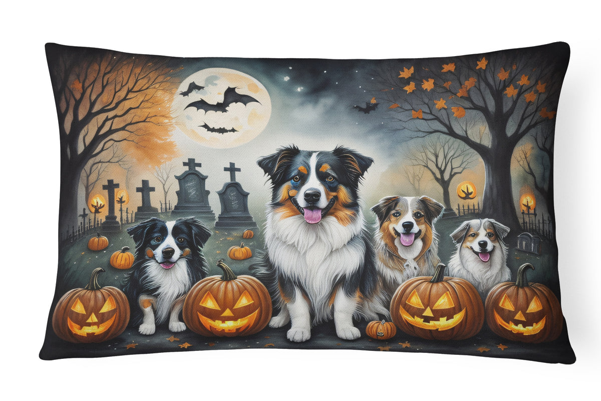Buy this Australian Shepherd Spooky Halloween Fabric Decorative Pillow