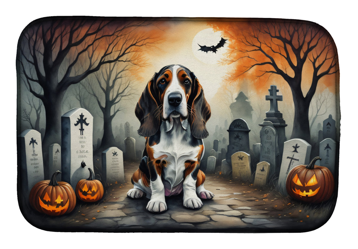Buy this Basset Hound Spooky Halloween Dish Drying Mat