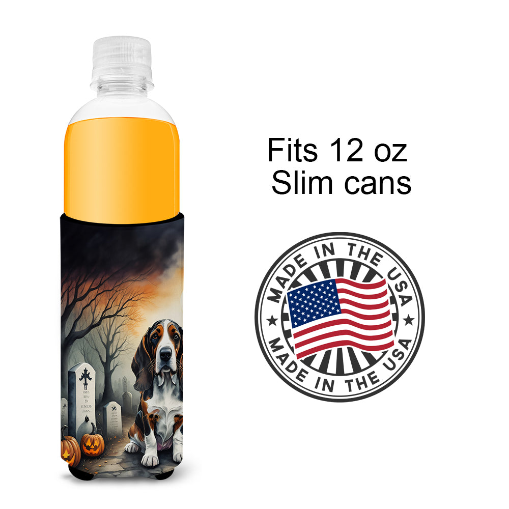 Basset Hound Spooky Halloween Hugger for Ultra Slim Cans