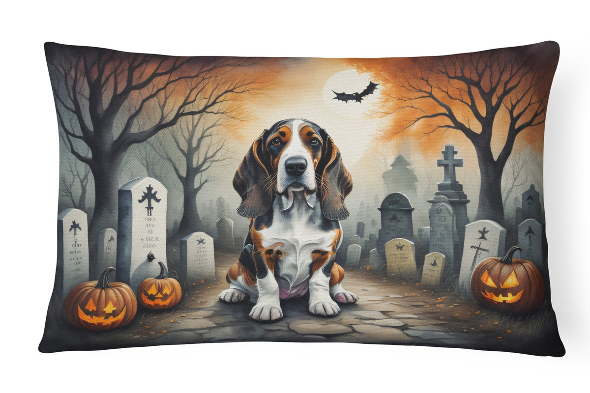 Buy this Basset Hound Spooky Halloween Fabric Decorative Pillow